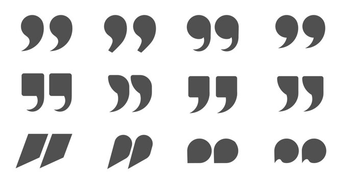 Mark design quotation icon. Speechor talk vector symbol. Comma mark element. Symbol quote mark isolated on white background.