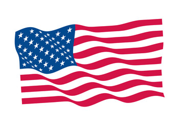 Obraz premium American flag waving on transparent background