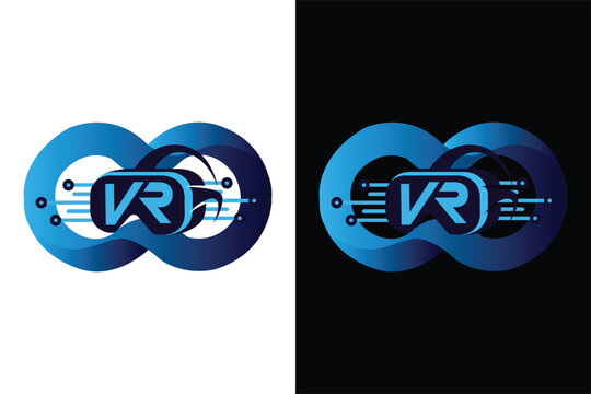 Futuristic VR Logo Design