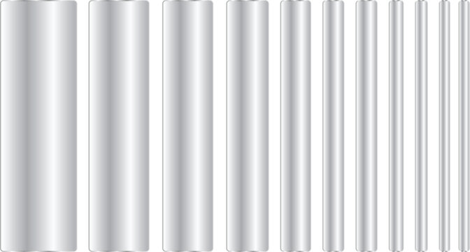 Set of metallic cylinders of different diameters