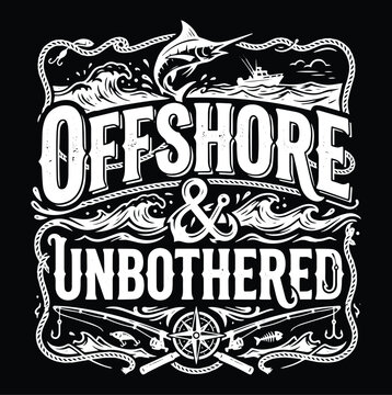 Offshore Unbothered Typographic White Vintage Artwork