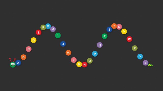 Colorful Caterpillar Counting Game Animation for Preschool Kids Learning Math in Modern Playground