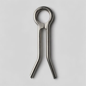Hairpin cotter clip isolated on gray background