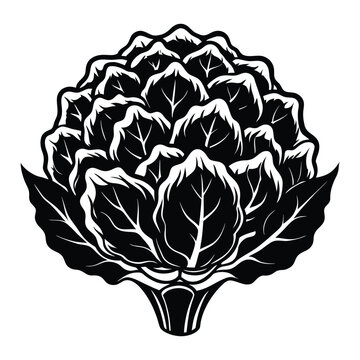 Organic cauliflower silhouette vector graphic with clean botanical vegetable shape for nutrition and farming projects