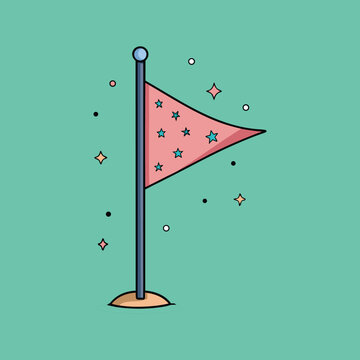 vector illustration of a red flag
