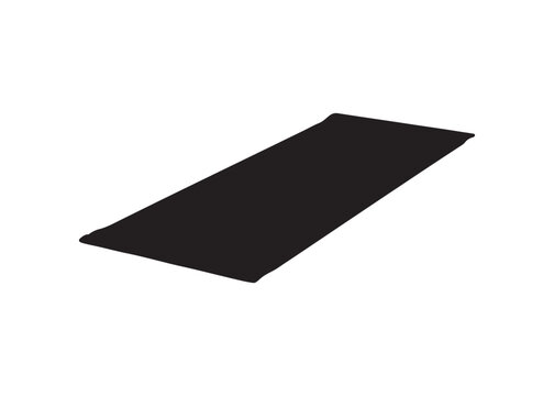 Black rectangular mat or rug on white background for home decor