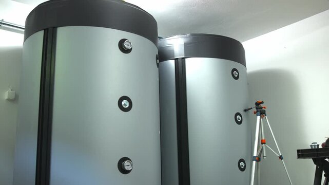 Water heater boiler room with modern equipment