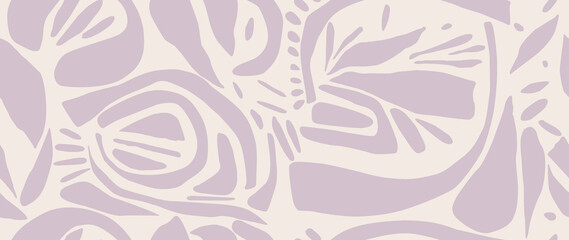 Fototapeta premium Seamless background. Minimalistic abstract pattern of various shapes. Modern print on light background. Perfect for textile design, screensavers, covers, cards, invitations and posters.