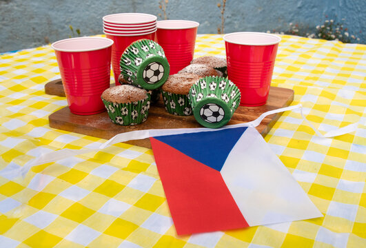 Czech Republic Football Party with Cakes, Bunting and Match Day Celebrations