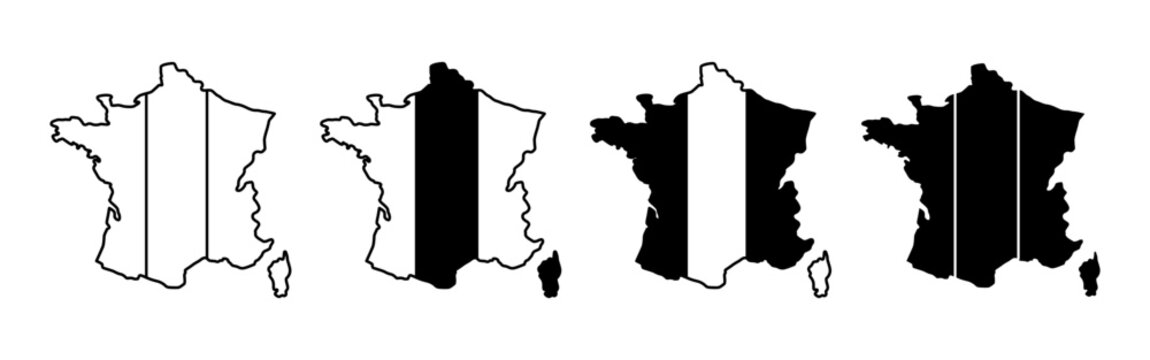 Creative Representation of Frances Map for Bastille Day.