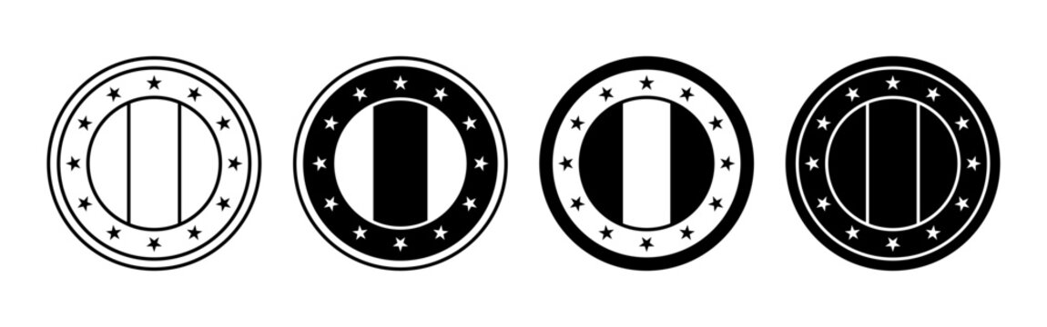 Stylized French Shields Representing Bastille Day Celebrations.