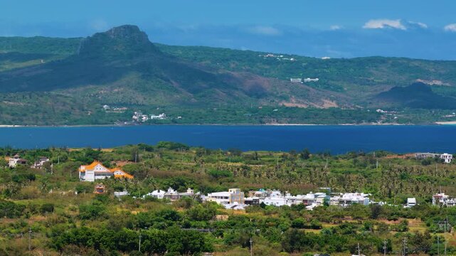Aerial view of kenting national park and beautiful coastline , Taiwan