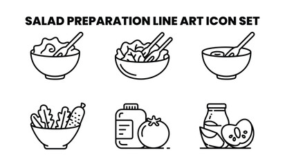 Fototapeta premium Salad Preparation Line food kitchen bowl