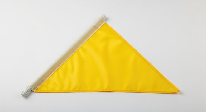 Yellow warning flag, triangular signal, caution symbol