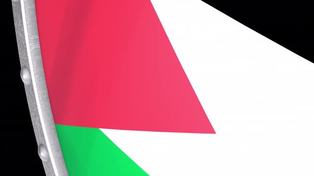 Metallic Shield Transitions with the National Flag of Palestine
