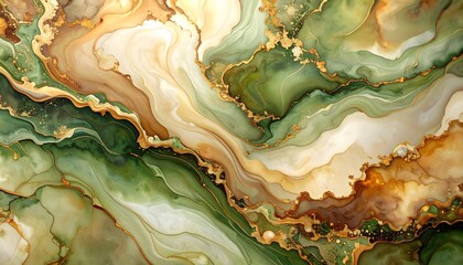 Obraz premium Luxury emerald and gold marble texture with artistic swirling mineral patterns for decor