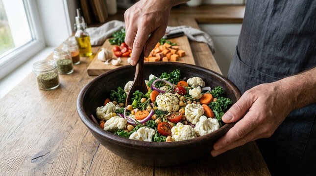Healthy Homemade Salad Preparation For Nourishing Meals