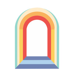 Fototapeta premium Colorful rainbow arch illustration on white background
