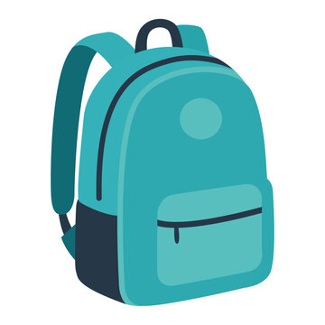 School Backpack Flat Vector Illustration Isolated on White Background
