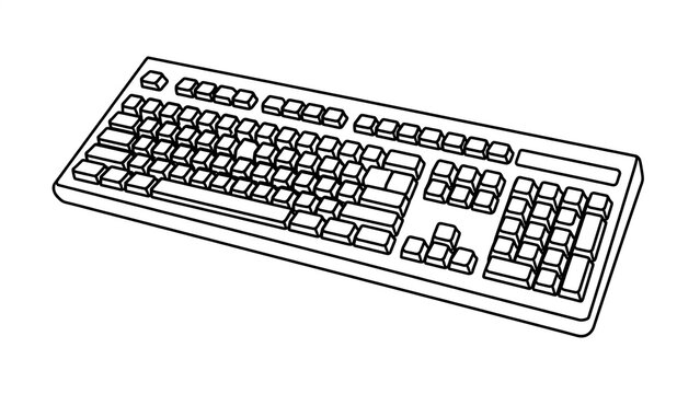 Computer keyboard illustration on white background.
