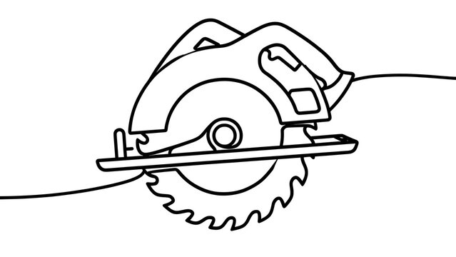 Circular saw illustration on white background.