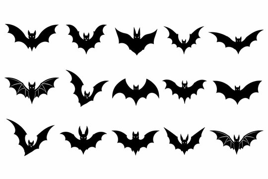 bat face black silhouettes