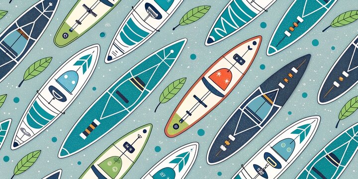 abstract seamless pattern surf board