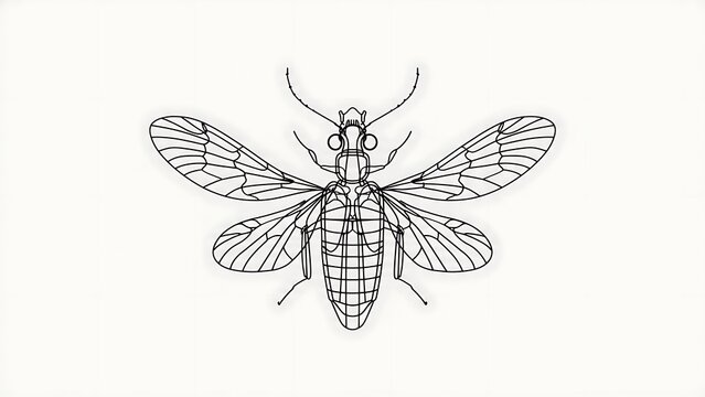 Detailed insect illustration on white background.