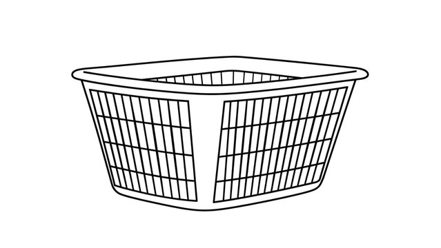 Empty laundry basket on white background.