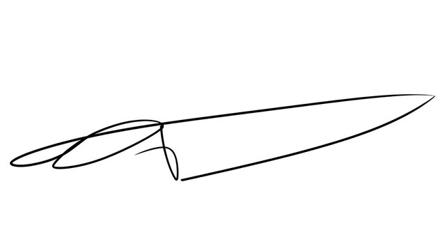 Hand drawn knife illustration on white background.