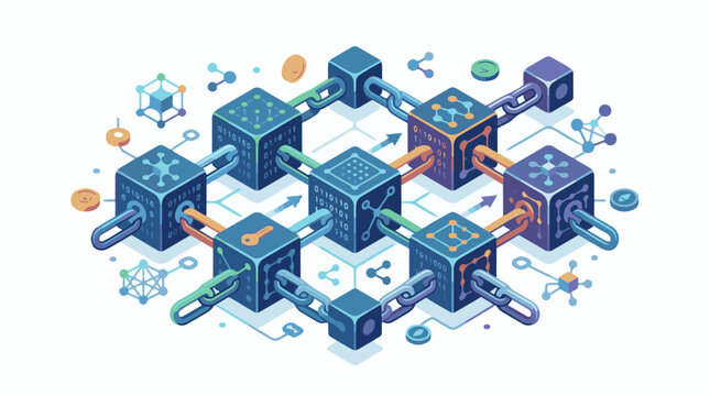 Digital network of interconnected data blocks in a secure chain