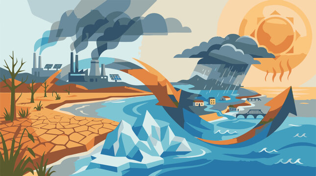 Contrasting landscapes of pollution industry and natural cycles shown