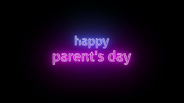 Happy Parents day text typography animation 4k video. Great for social media post , poster or banner.