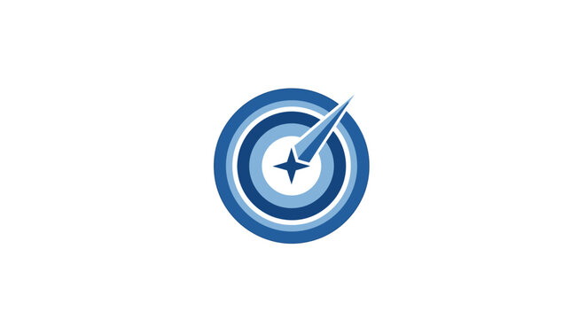 Blue target with star and needle.
