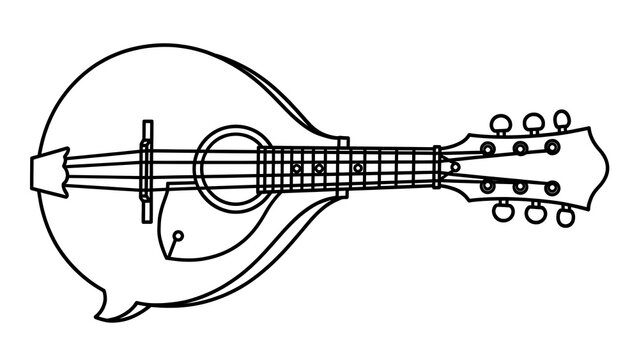 Mandolin illustration on white background.