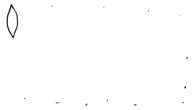 A frame of dots moves along the edges of the screen. A sharp, oval drop falls down from one side.