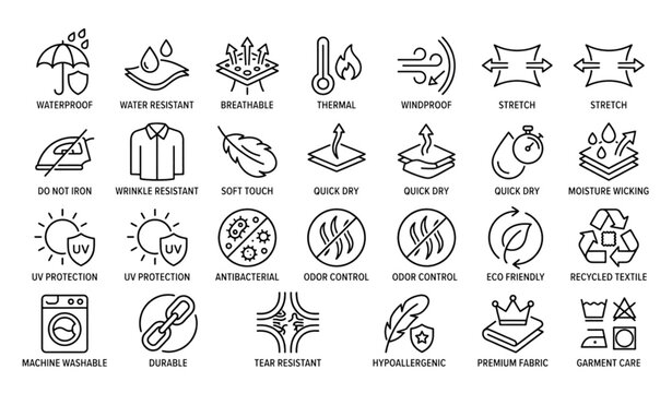 Modern Fabric Feature Monoline Icon Pack