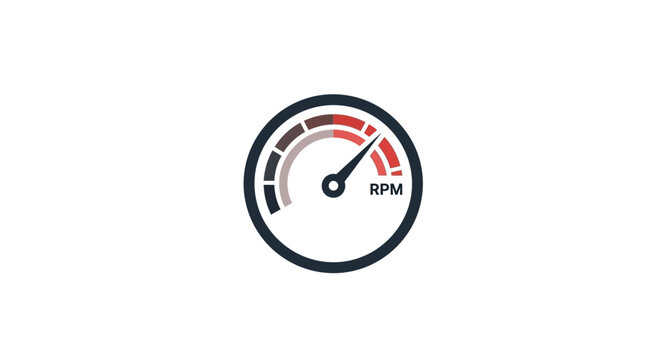 RPM gauge icon for automotive applications.