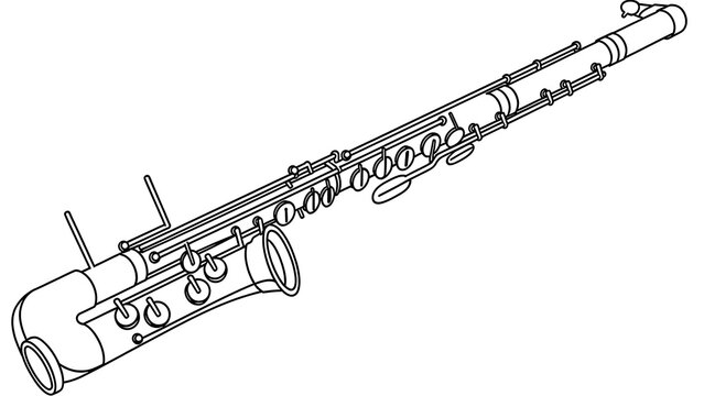 Clarinet illustration on white background.