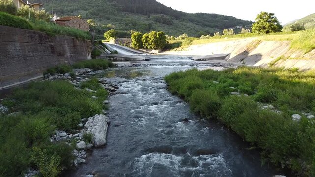 Waypoint Shot at Sunset on Cavalciotto Waterfall in Prato Tuscany Italy