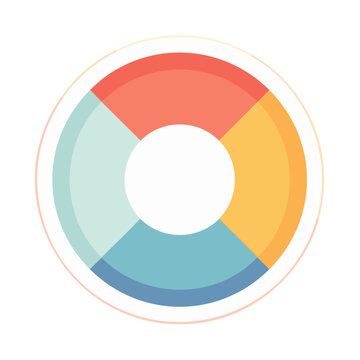 Colorful four quadrant donut chart infographic element