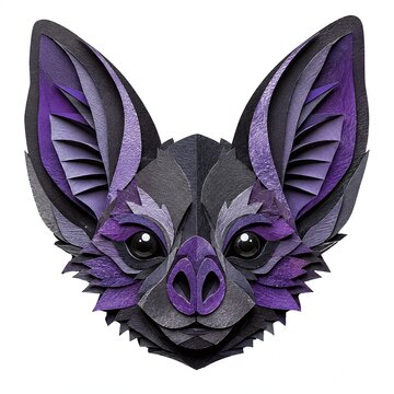 bat face paper cut