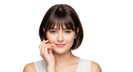 Fototapeta premium Young woman talking on phone with smile