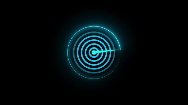 Abstract Radar Screen Technology Animation Futuristic HUD Radar Circle User Interface Target Searching Icon Concept, Simple Radar Scanning Navigation ,