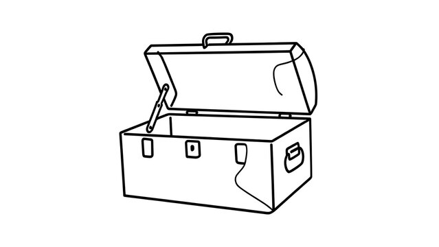 Open toolbox on white background illustration.