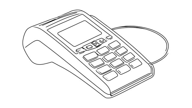 Point of sale terminal on white background.