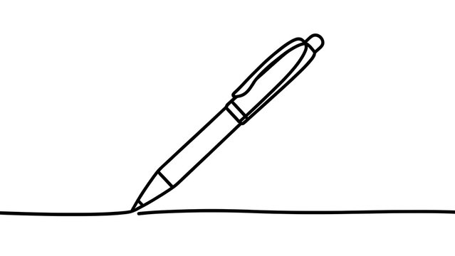 Pen drawing line on white background.