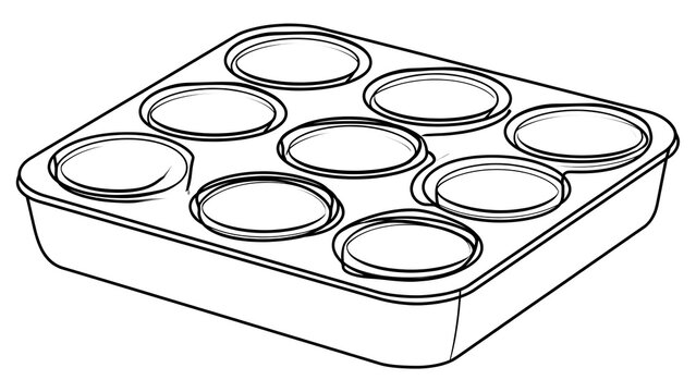 Muffin tin with white background.