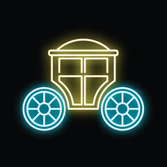 Obraz premium Glowing line icon representing a vintage royal carriage or coach