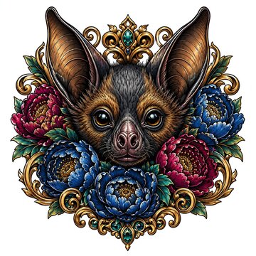 bat face floral